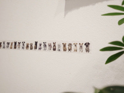 韓國Rolled Paint 很多很多隻狗狗紙膠帶 - 一米 / 整卷