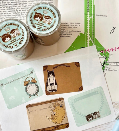 日本the Neko-noki 貓咪紙品:貓咪航空公司可書寫便條貼