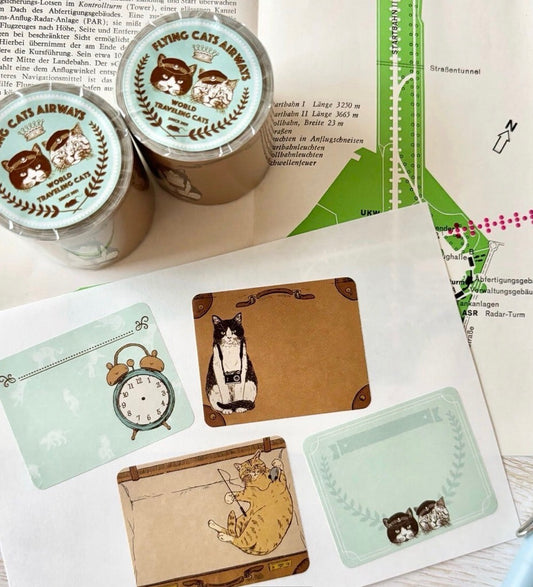 日本the Neko-noki 貓咪紙品:貓咪航空公司可書寫便條貼