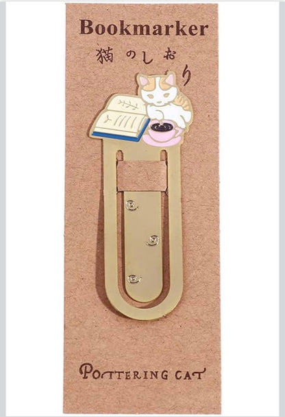 日本Potter Cat 金屬萬字夾書簽