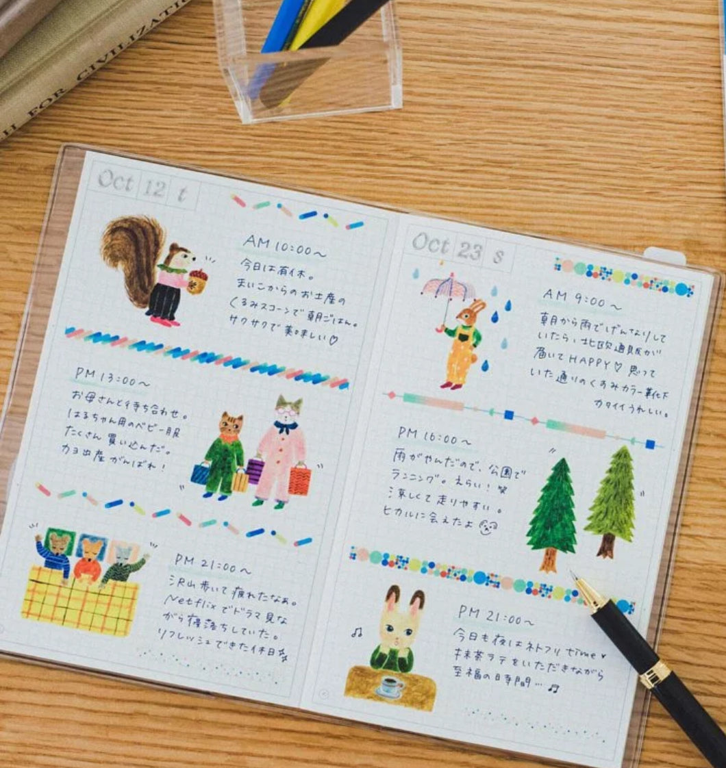 日本Kunomari Hitotoki Note 手帳 (漫畫尺寸）- 小女孩與花卉