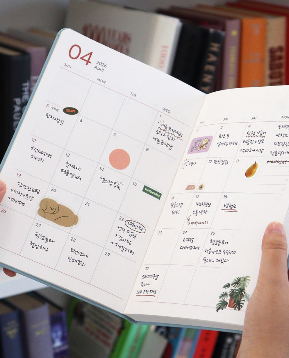 韓國 2026 Beverly月周計劃皮革封面A5 SCHEDULE -  5 色選擇  [預購貨品，下單後14天出貨]