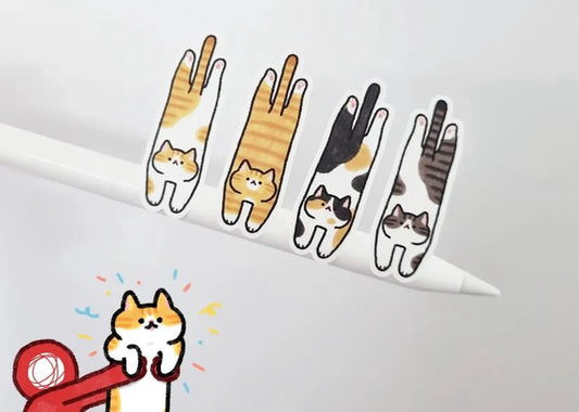 Korean illustrator Doehye I am a strip cat sticker-Orange Tabby cat and friends