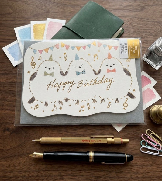 日本NB 可愛雪鳥合唱團 : Happy Birthday 生日卡
