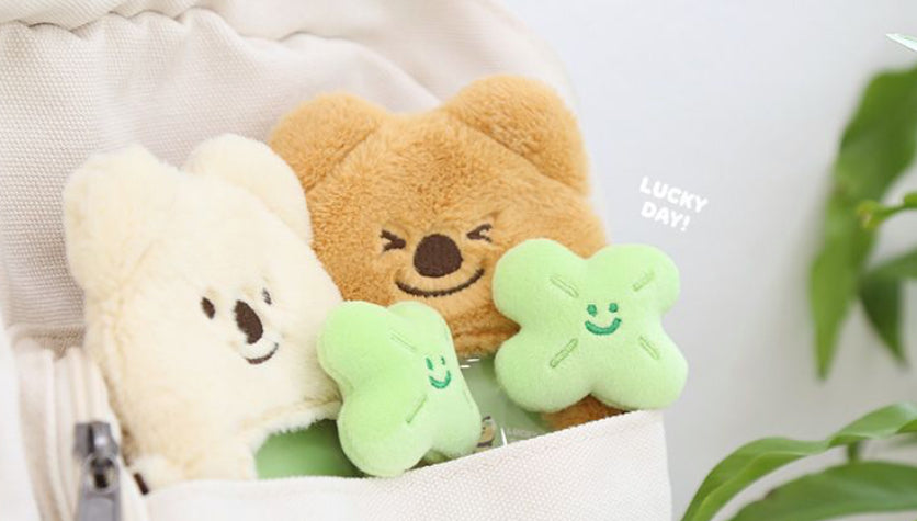 韓國濟洲 Kiki Quokka 幸運四葉草卡套匙扣* [預購貨品，下單後14天出貨]