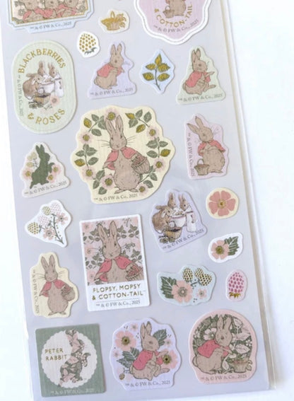日本Peter Rabbit 彼得兔系列和紙貼紙 - 花園遊記