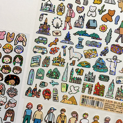 世間萬物圖鑑貼紙合集 -環遊世界一周