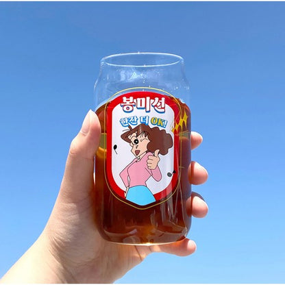 <新企劃> Crayon Shinchan 蠟筆小新 廣志與美冴 玻璃杯 330ml 2入組  * [預購貨品，下單後14天出貨]