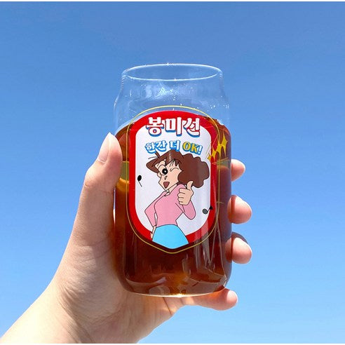 <新企劃> Crayon Shinchan 蠟筆小新 廣志與美冴 玻璃杯 330ml 2入組  * [預購貨品，下單後14天出貨]