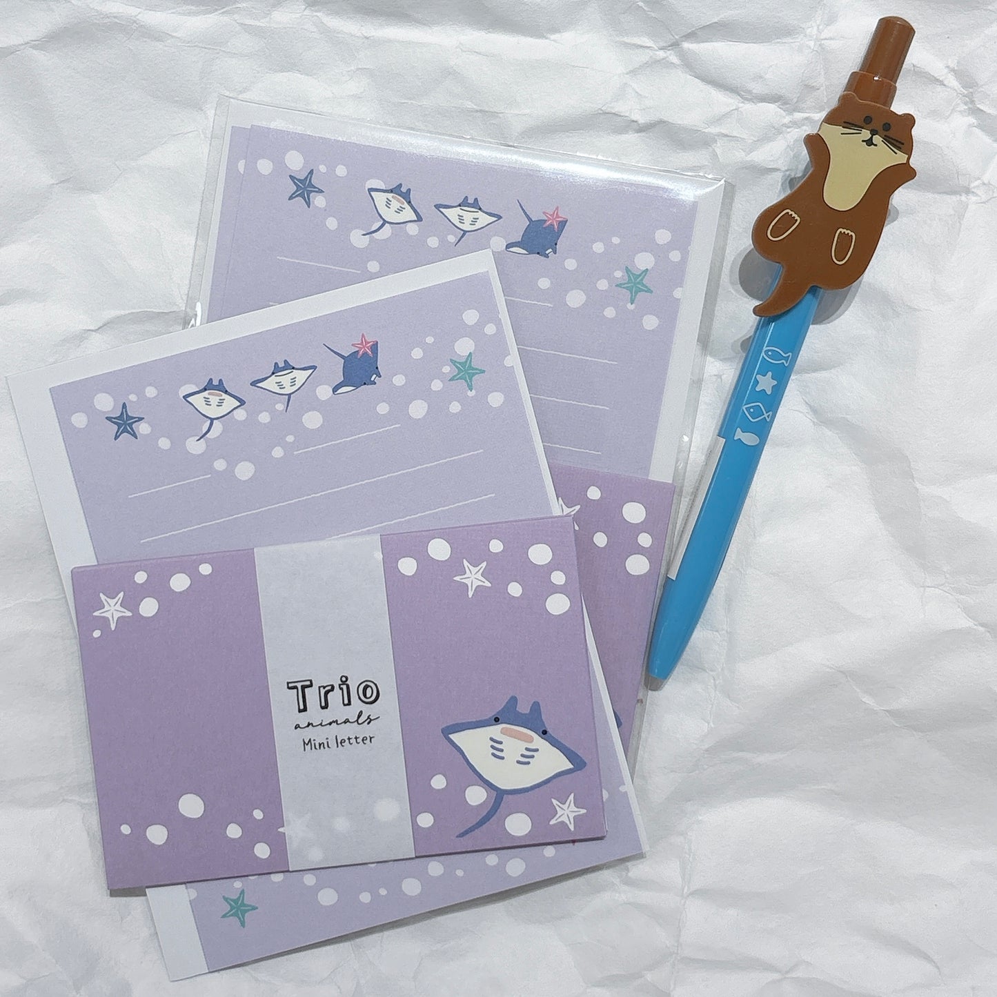 日本 Trio Animal 迷你信紙 Letter Set - 魔鬼魚