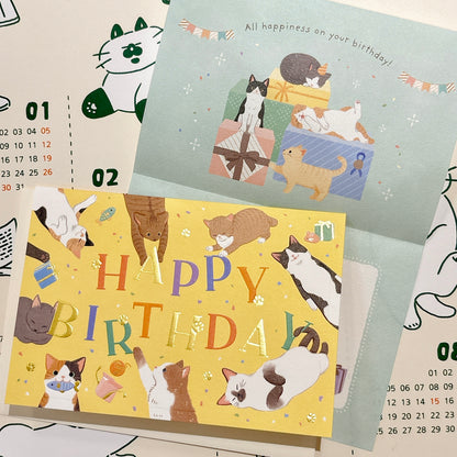 日本NB 可愛貓咪慶生日 : Happy Birthday 生日卡
