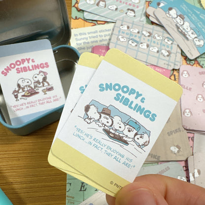 日本 Snoopy & Family 小鐵盒貼紙Set- 內有：36張貼紙