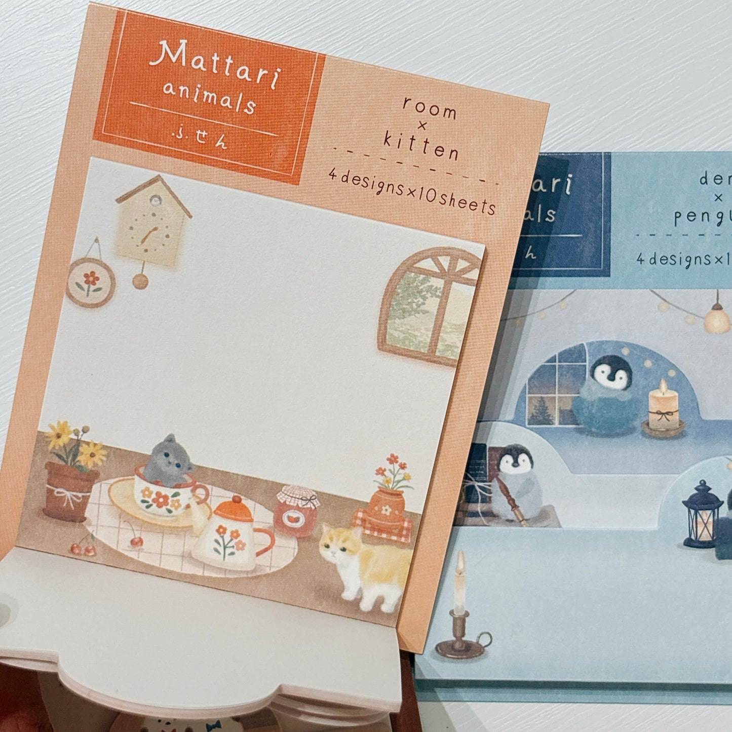 日本可愛動物小店主題便條貼 (一本4 種尺寸‼️) - 宅在家的貓咪