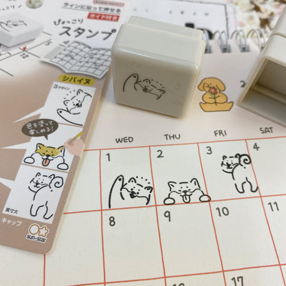 日本層層疊Corner☆Stamp 自帶墨印章 - 柴犬太郎