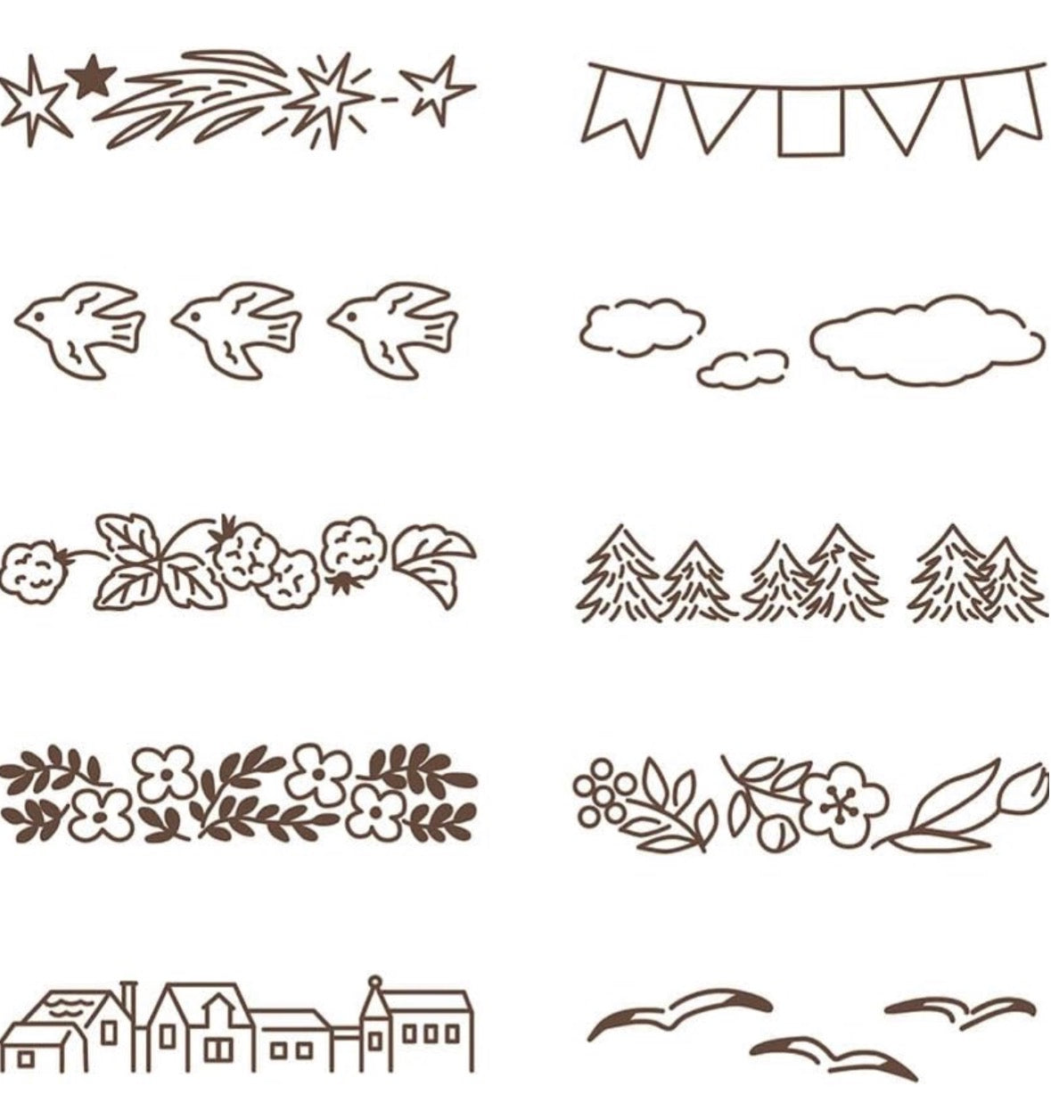 《已有墨水，無需印台》日本Designphil Paintable Stamp : 風景款 ［預購貨品］