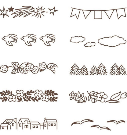 《已有墨水，無需印台》日本Designphil Paintable Stamp : 風景款 ［預購貨品］