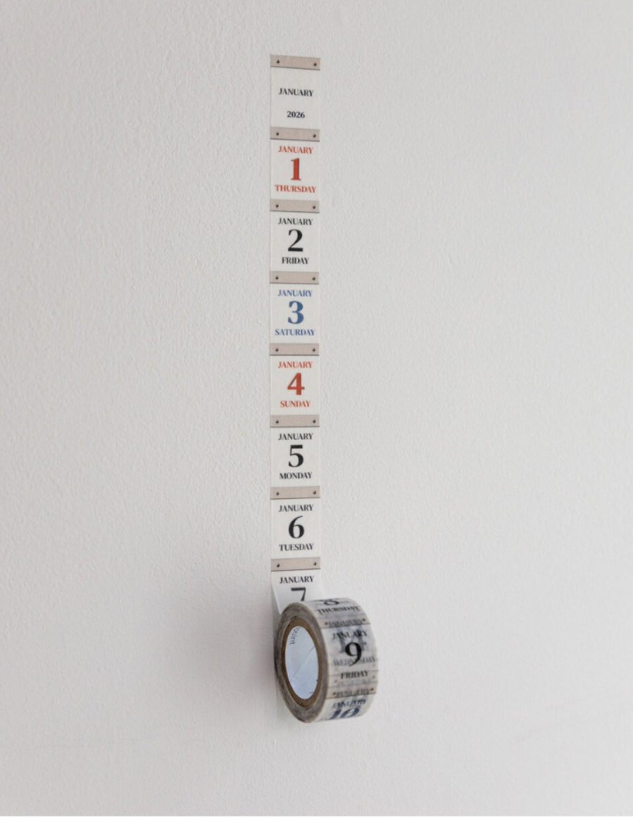 韓國原創 glen 2026 年365天迷你月曆和紙卷裝貼紙 [預購貨品，下單後一星期出貨]