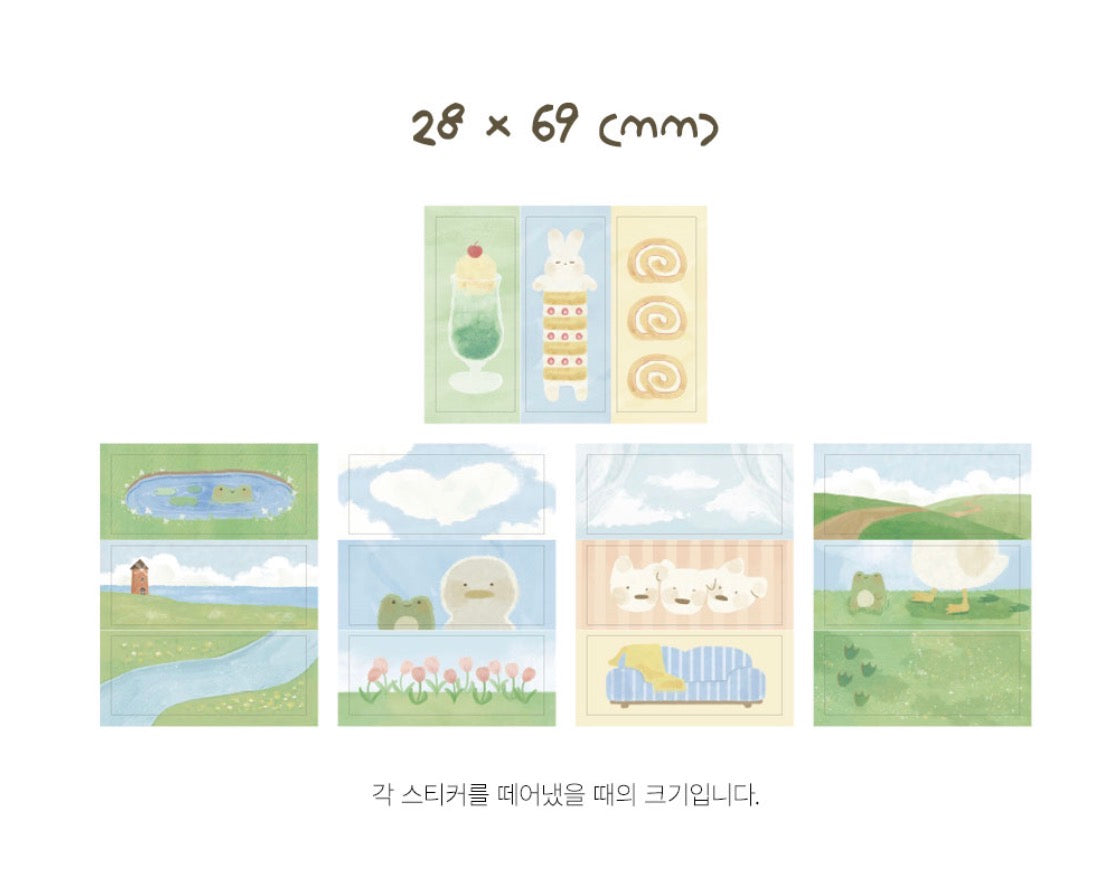 韓國Monolike 溫柔小動物拼貼素材包 Cozy Days Label Stickers Pack *可書寫* [預購貨品，下單後14天出貨]