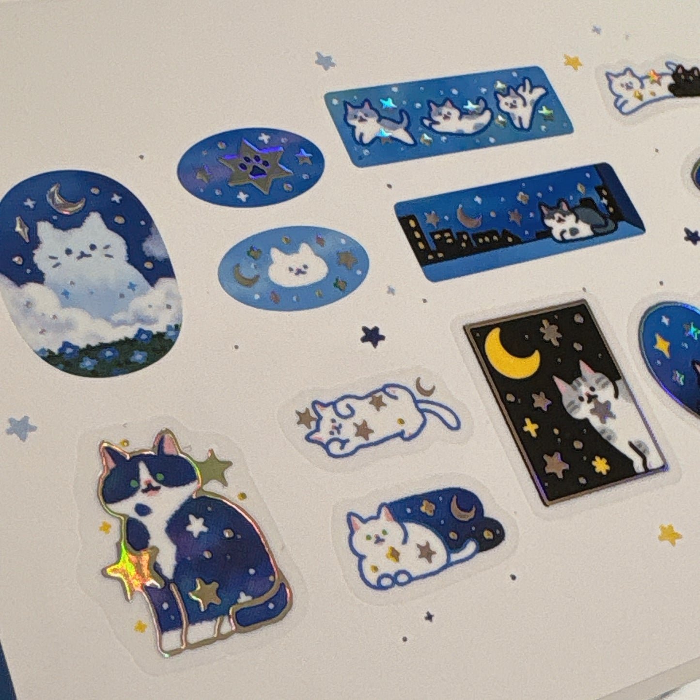 韓國 Doehye Drawing 貓咪四部曲卷裝貼紙 ：第一部曲 - 夜遊貓咪歷險