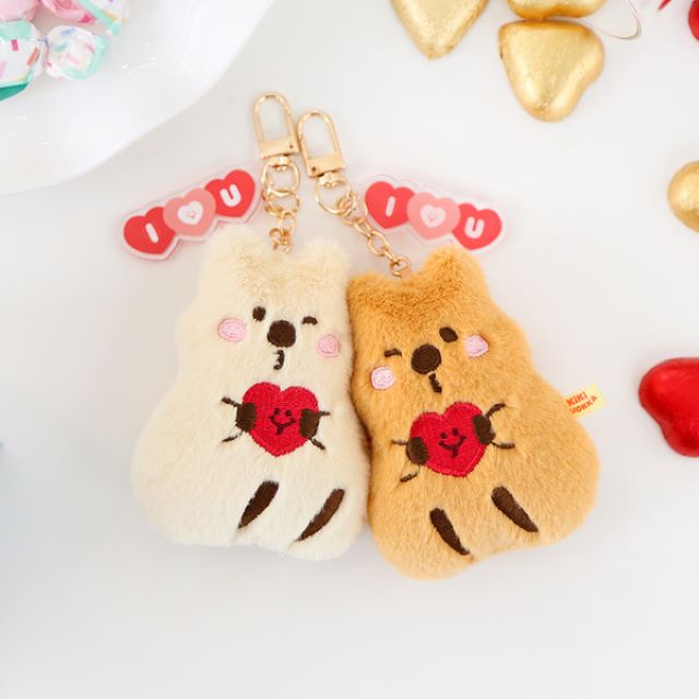 韓國 Quokka手抱心心 I Love You 公仔掛件匙扣* [預購貨品，下單後14天出貨]