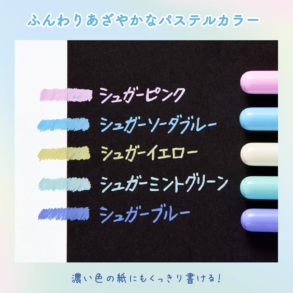 日本SAKURA Sugar🍬復古粉彩色系列按壓式 Gel Ink Pen Set ( 一套5 枝）