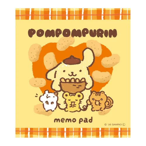 日本古川紙工 x Sanrio 零食系列便條簿80張: 布甸狗愛吃薯片 [預購貨品，下單後14天出貨]