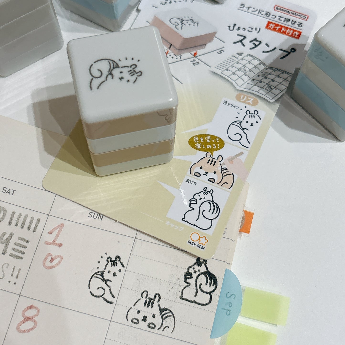 日本層層疊Corner☆Stamp 自帶墨印章第二彈 - 小松鼠🐿️