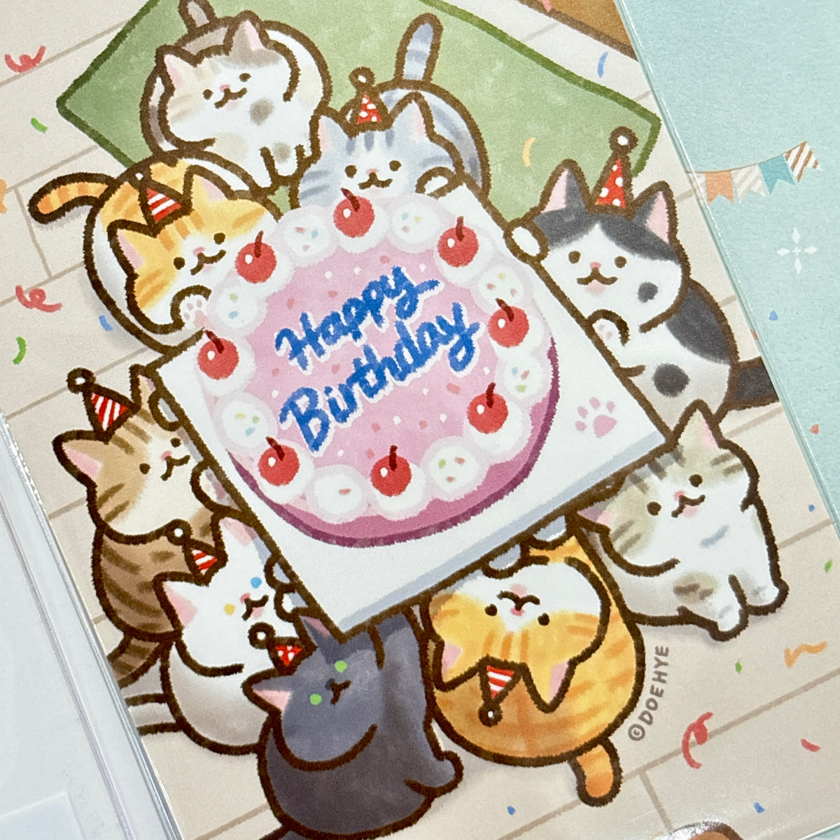 韓國插畫師Doehye 貓咪卡片系列 - happy birthday