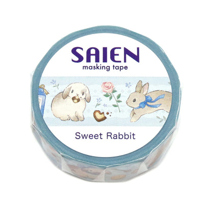 日本Saien 和紙 7 米長紙膠帶 - 甜點兔兔