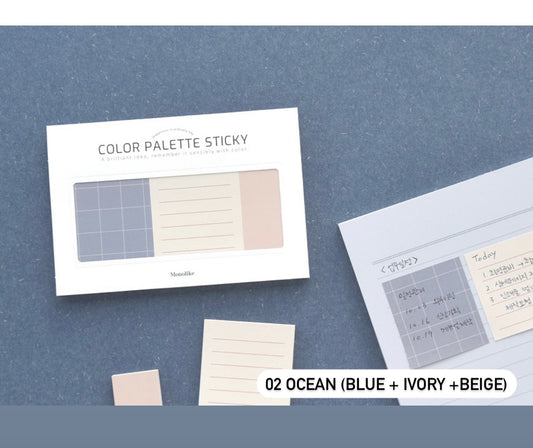 韓國 Color Palette Series Sticky Memo Pad 便條貼 - Three in One