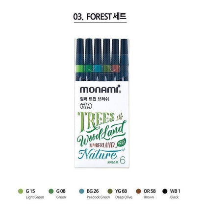 《新品88折訂購‼️》韓國 Monami Twin Brush 柔繪筆 Pen Set (一套6枝) * [預購貨品，下單後14天出貨]