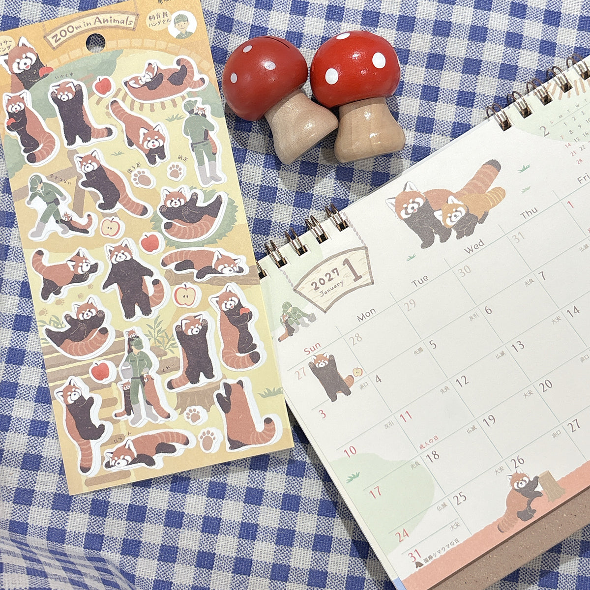 2027 日本 ZOOm in Animals Calendar 桌上座檯月曆