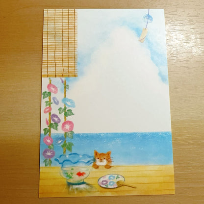 日系插畫 Creald Postcard系列 - 夏日海邊🏖️貓貓