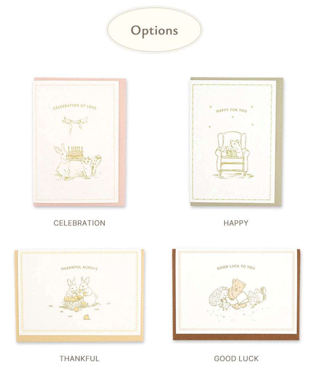 韓國Forest Memories Letter Press 心意卡 - 4 個選擇 （生日、感謝、萬用）