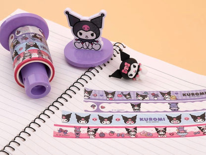 日本Sanrio Characters 紙膠帶Holder 連紙膠帶套裝 - 肉桂狗 / 水怪 / Kuromi / Hello Kitty / My Melody [預購貨品］