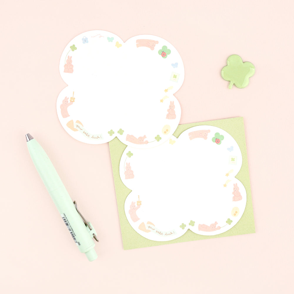 韓國 Dash & Dot 迷你心意卡 - Clover shape Bunny