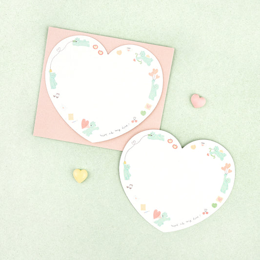 韓國 Dash & Dot 迷你心意卡 -Heart shape Kitten