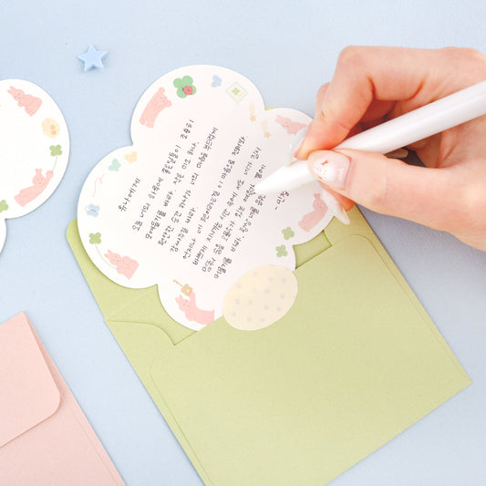 韓國 Dash & Dot 迷你心意卡 - Clover shape Bunny