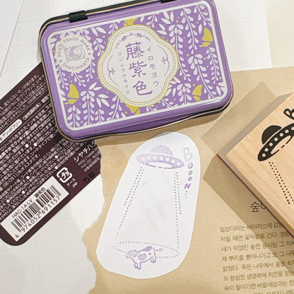 日本Shachihata 色染油性印台 - 藤紫色