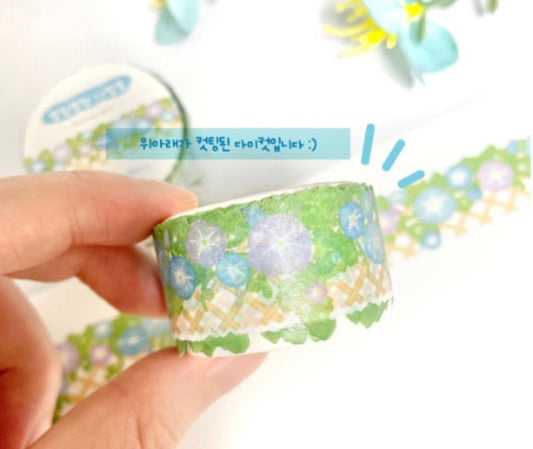 韓國Malang Day 和紙紙膠帶 - 雨後牽牛花  [預購貨品，下單後14天出貨]