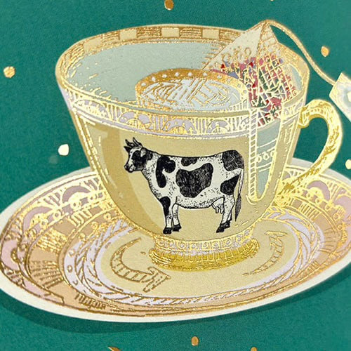 日本 Teacup Ride 英式茶杯 燙金明信片
