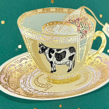 日本 Teacup Ride 英式茶杯 燙金明信片