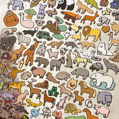 世間萬物圖鑑貼紙合集 - 動物嘉年華