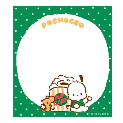 日本古川紙工 x Sanrio 零食系列便條簿80張: PC狗的爆谷時間 [預購貨品，下單後14天出貨]