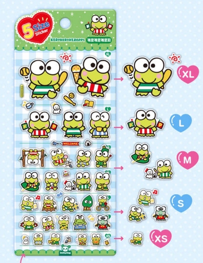 Sanrio Characters Five Size 貼紙 - Kerokerope [預購貨品］