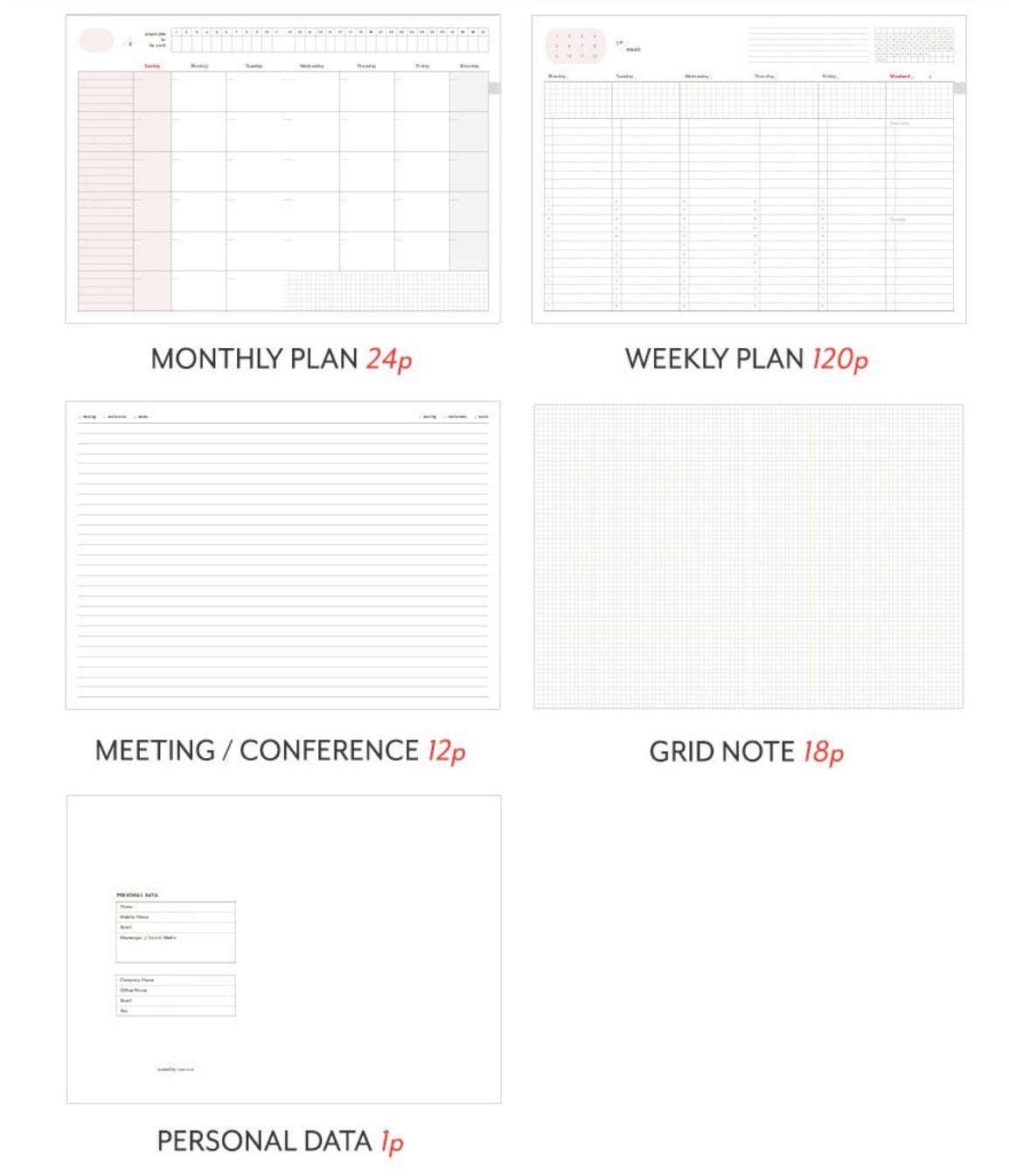 韓國Iconic Office Planner 月周計劃無時效Schedule * [預購貨品，下單後14天出貨]