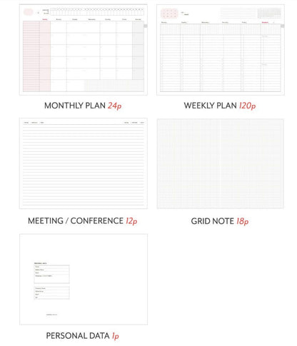 韓國Iconic Office Planner 月周計劃無時效Schedule * [預購貨品，下單後14天出貨]