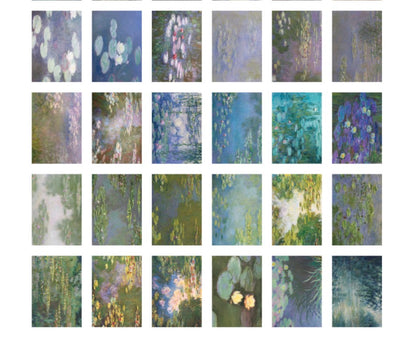 Monet Collection 紙盒裝96 張貼紙- 莫奈的睡蓮時光畫作系列