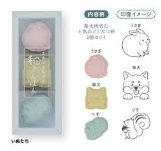 日本Sunstar 和菓子印章組合 - 兔兔、柴犬和倉鼠