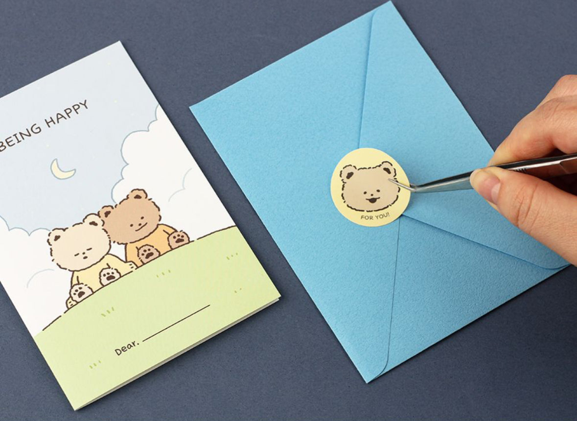 韓國Little Fluffy Bear 心意卡系列 - 和你一起的愉快時光 (Being Happy)